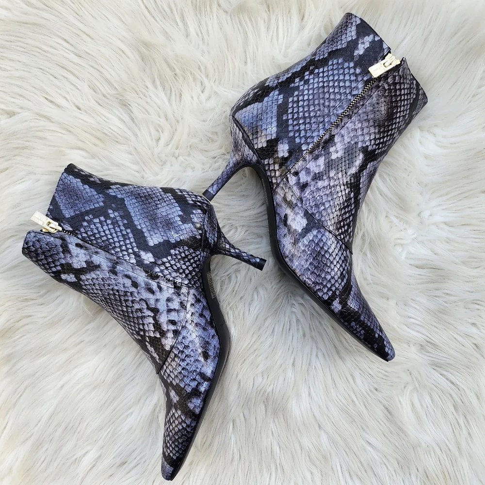 New Anine Bing Ava Boot Cloudy Blue Python
